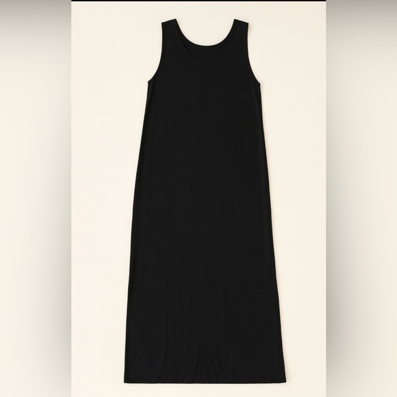 Talbots Black Maxi Dress Sleeveless Cutout Back Women’s Size L Rayon Blend - Picture 6 of 9